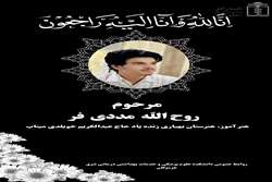 پیام تسلیت دکتر رضا صفری، رئیس دانشکده علوم پزشکی شرق هرمزگان، در سوگ درگذشت هنرآموز بهیاری میناب، روح‌الله مددی‌فر